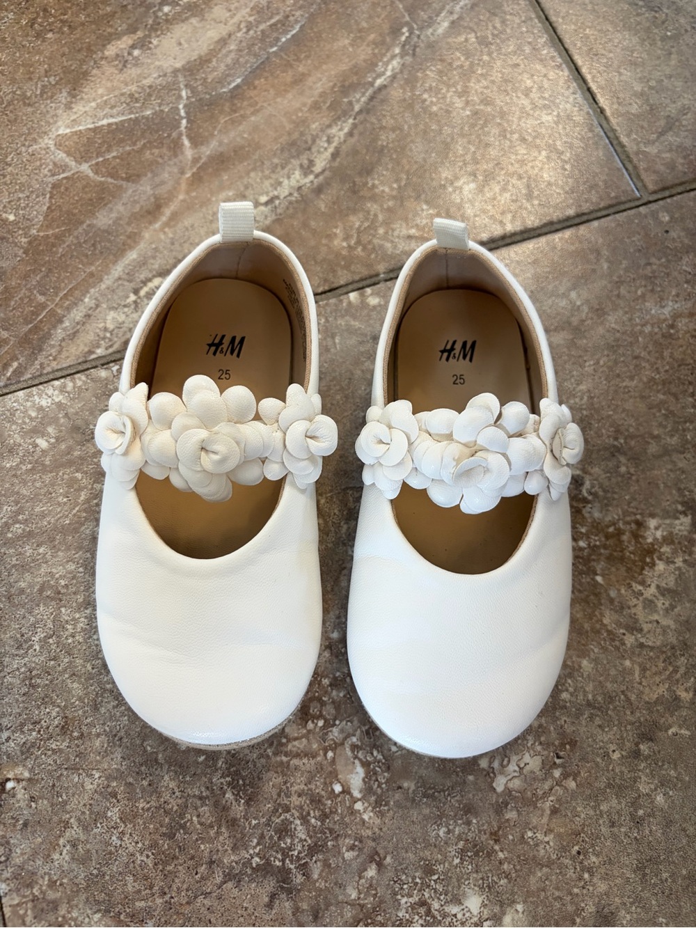 H&M Cream Flower Strap Mary Jane Kids Shoes